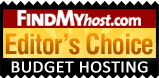 KVChosting has been awarded by FindMyHost Editor's Choice Award for Budget Hosting