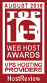 KVCHosting.com has been selected by the HostReview's editorial staff to be one of the Top 10 Hosts in the Best VPS Hosting category for August 2016